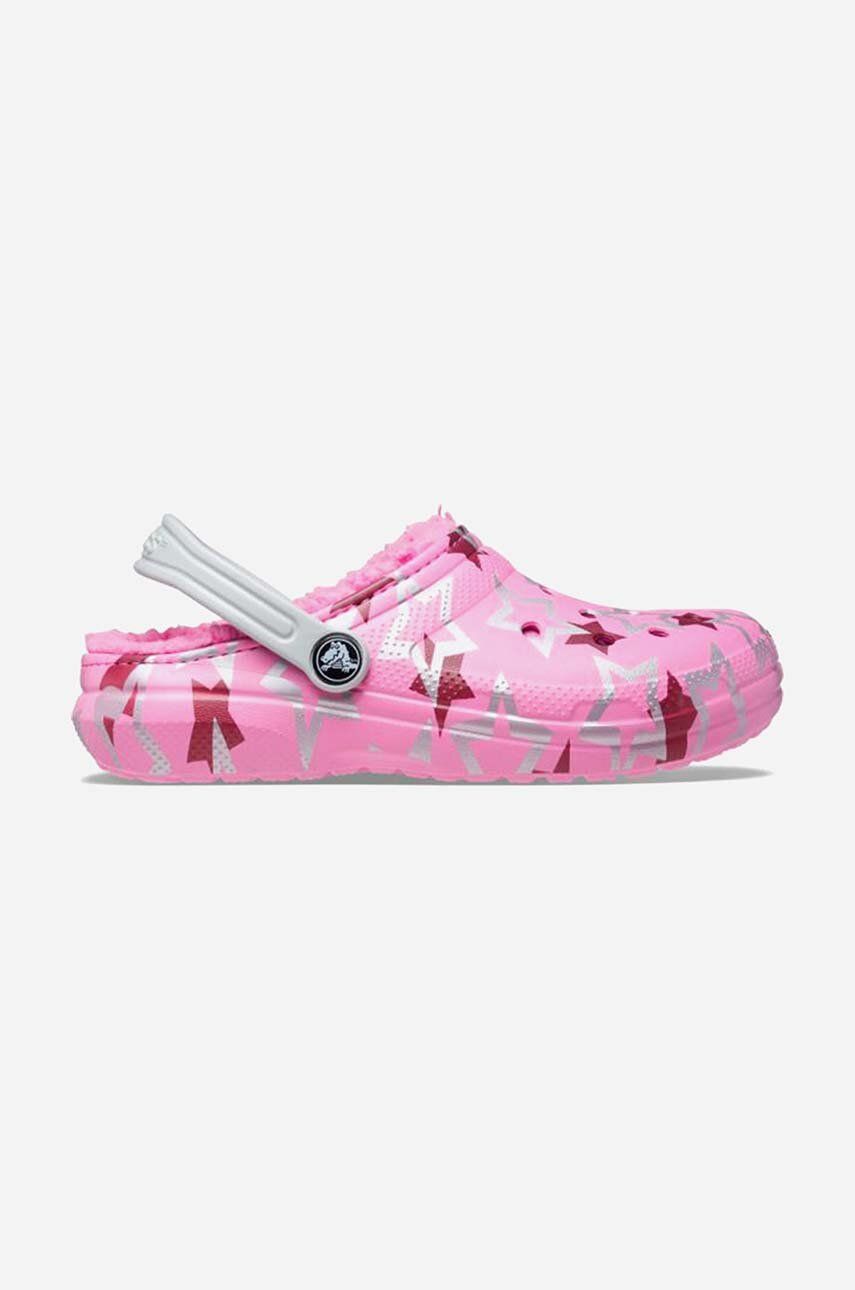 Crocs papuci Disco Dance Party 208085 femei, culoarea roz 208085.TAFFY-Pink