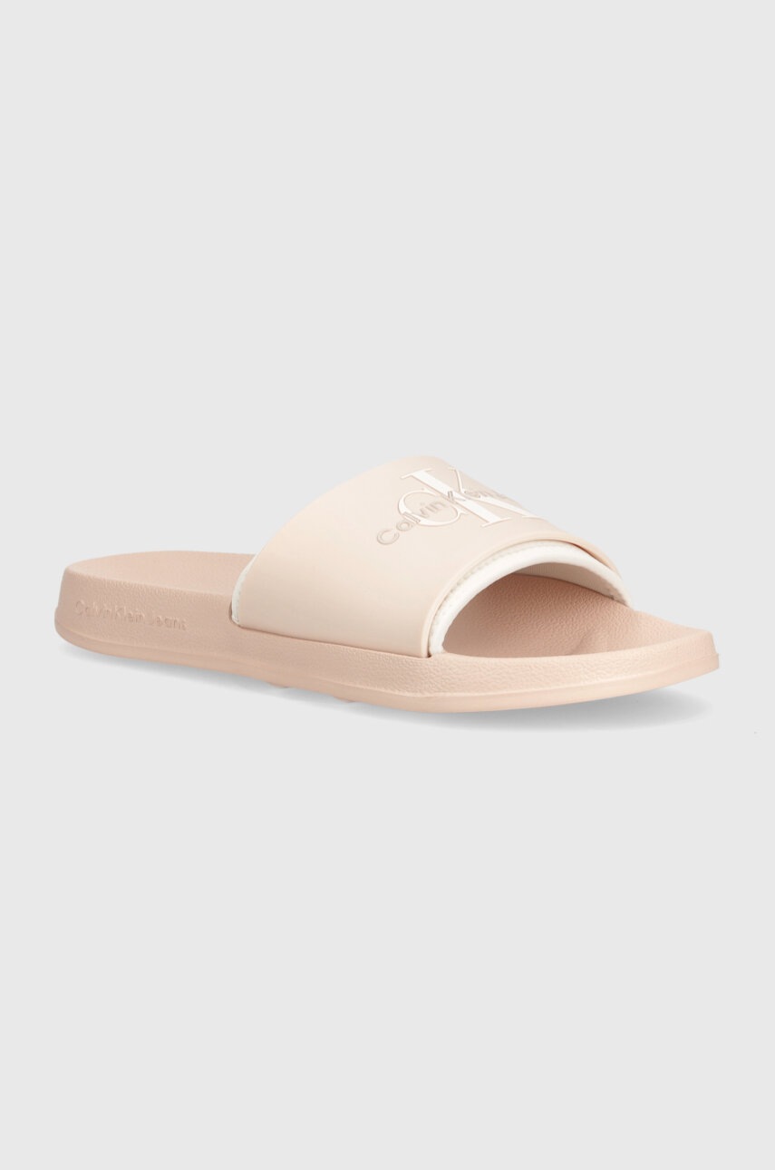 

Чехли Calvin Klein Jeans SLIDE MONOGRAM TPU в бежово YW0YW00585, Розов