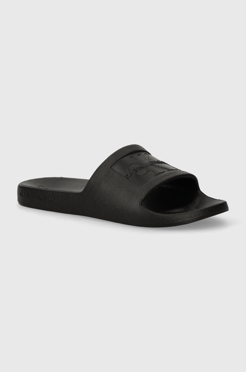 

Чехли Calvin Klein Jeans SLIDE MONOGRAM DEBOSSED EVA WN в черно YW0YW00102, Черен