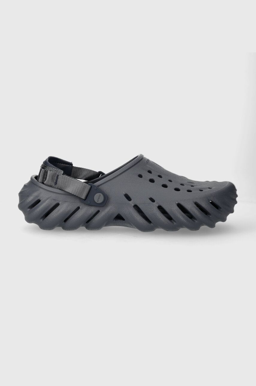 Crocs papuci Echo Clog femei, culoarea bej, cu platformă 209366