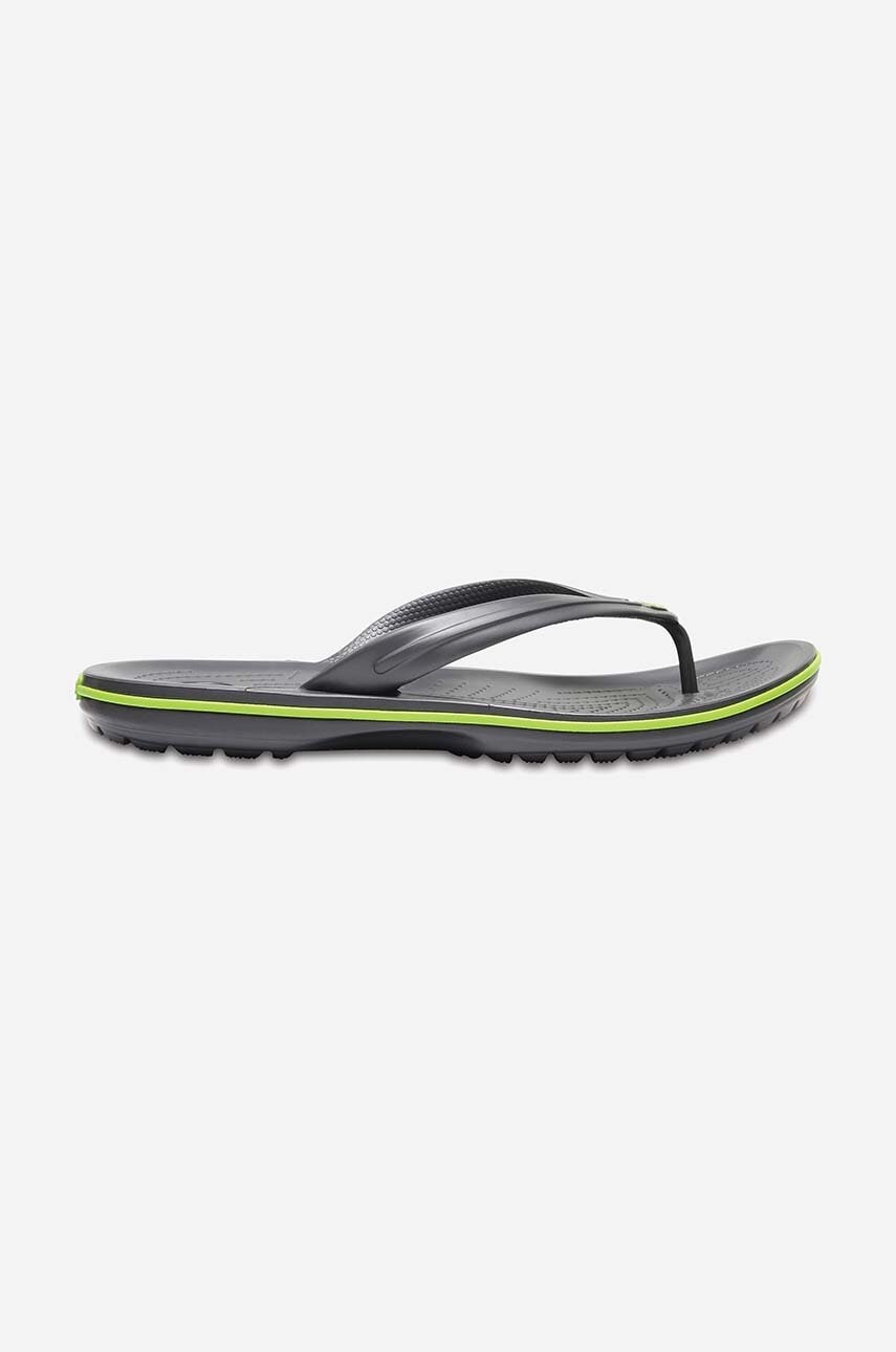 Crocs șlapi Flip femei, culoarea gri, cu toc plat 11033.GRAPHITE.VOLT-GRAPH