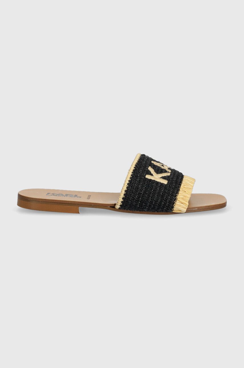 Karl Lagerfeld papuci SKOOT III femei, culoarea maro, KL82400