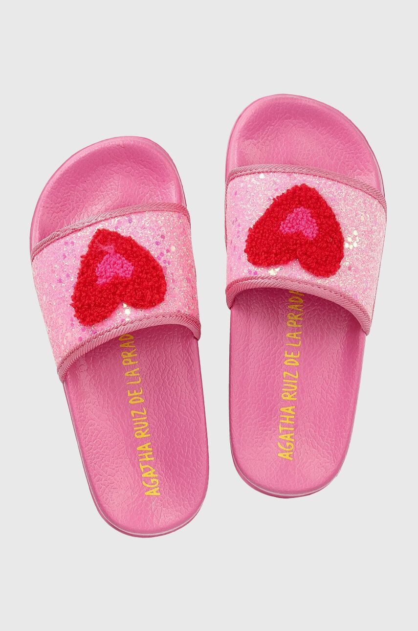 Дитячі шльопанці Agatha Ruiz de la Prada колір рожевий Дитячі шльопанці Agatha Ruiz de la Prada колір рожевий
