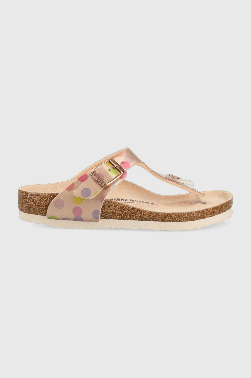 Dětské žabky Birkenstock zlatá barva