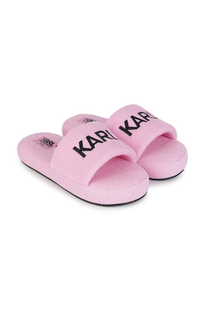 Levně Dětské pantofle Karl Lagerfeld růžová barva