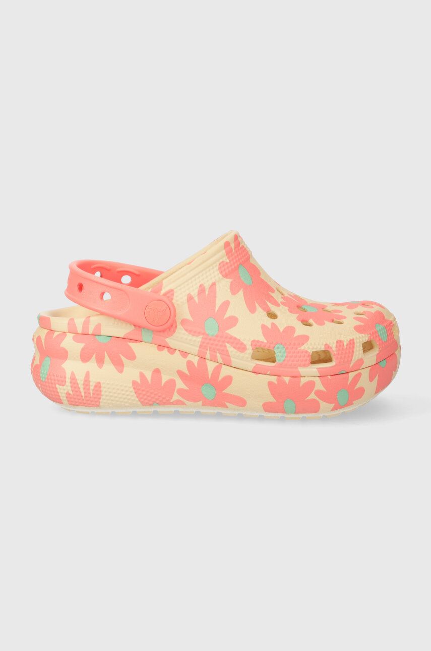 Dětské pantofle Crocs CLASSIC CUTIE RETRO růžová barva - růžová - Svršek: Umělá hmota Vnitřek: 