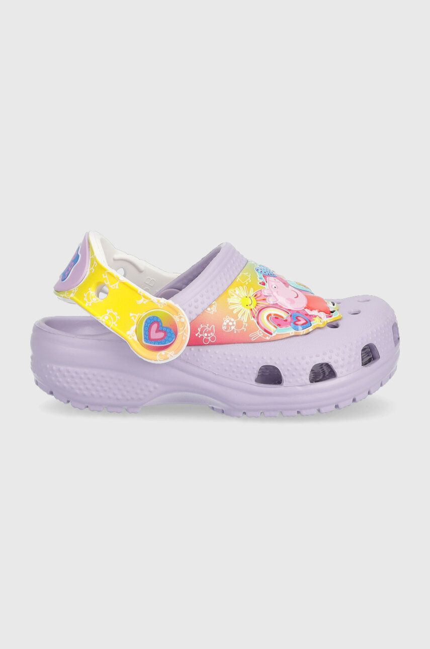 Dětské pantofle Crocs Pepppa Pig fialová barva