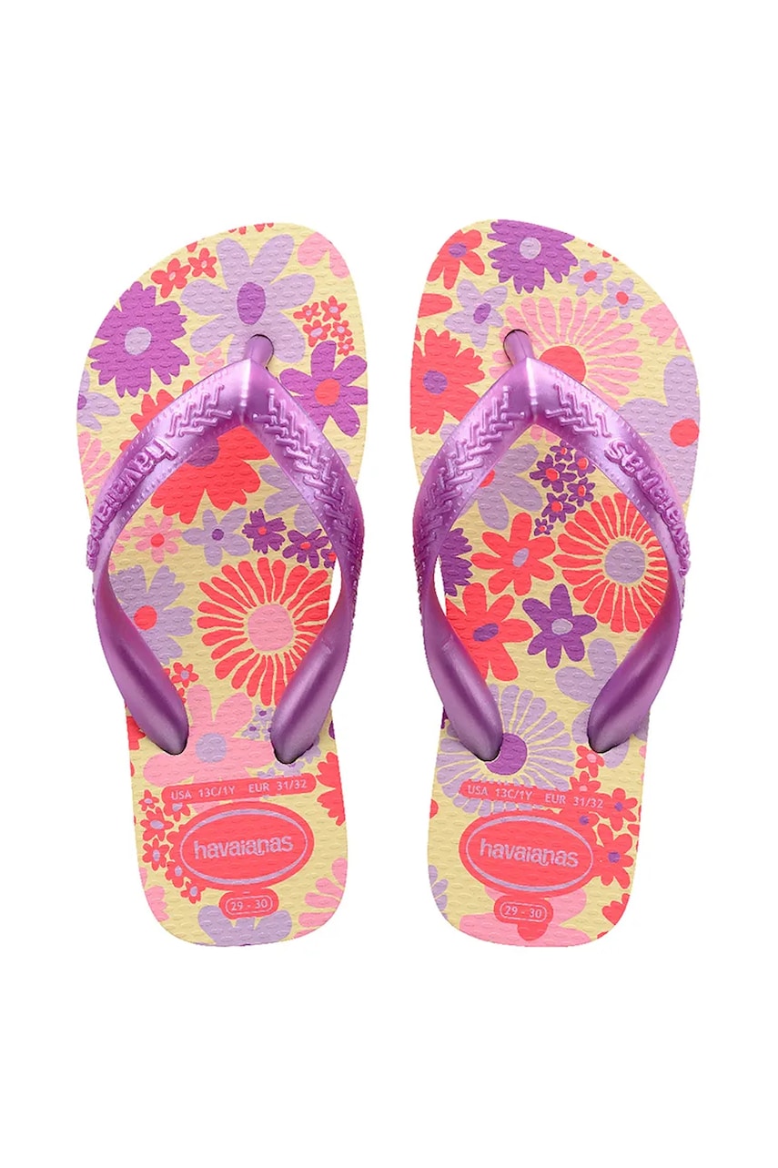 Havaianas slapi copii FLORES culoarea violet Havaianas slapi copii FLORES culoarea violet