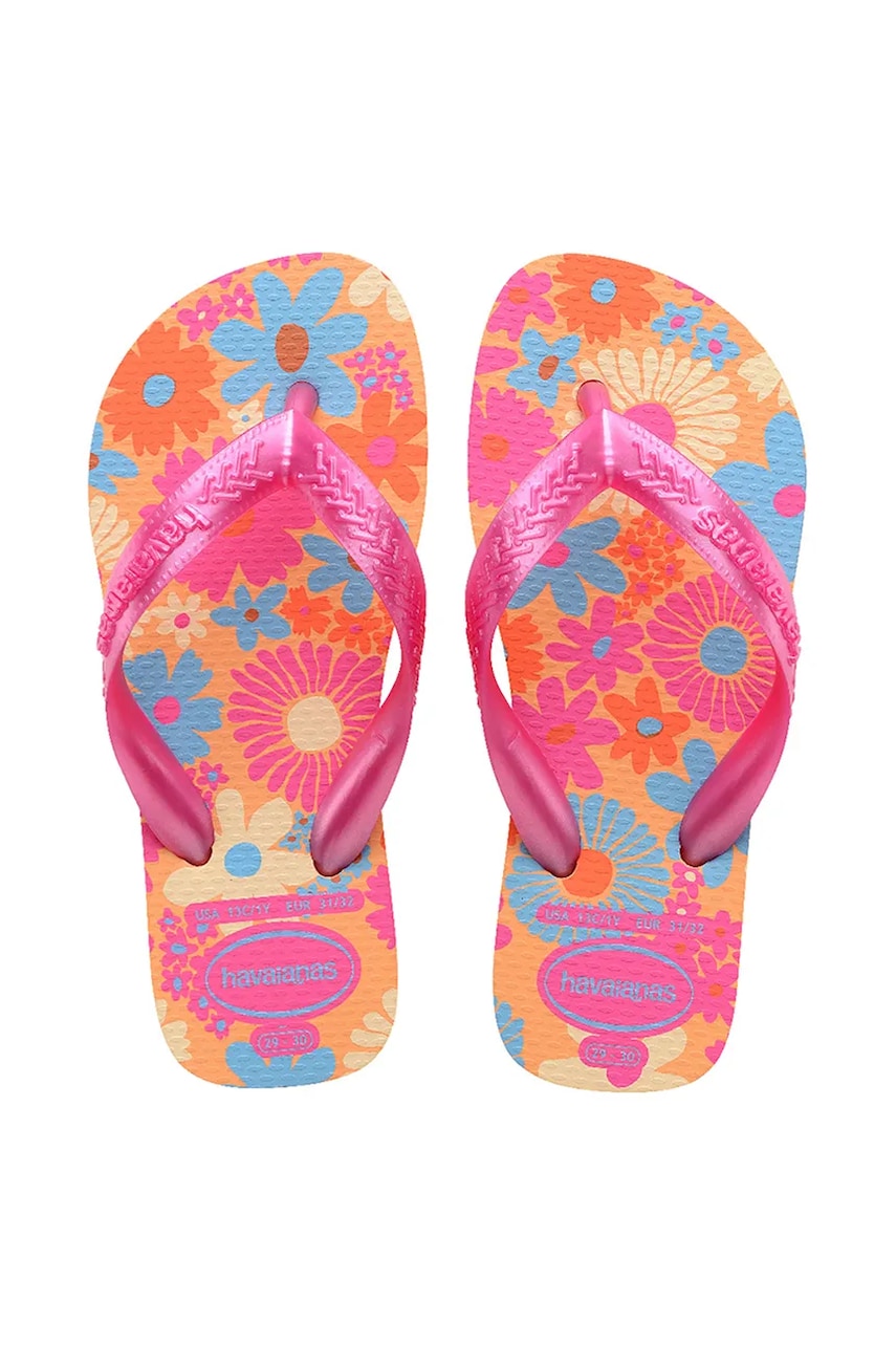 Havaianas slapi copii FLORES culoarea roz Havaianas slapi copii FLORES culoarea roz