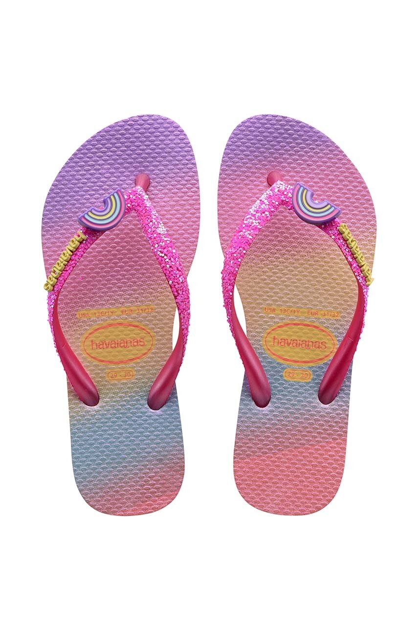 

Дитячі в'єтнамки Havaianas SLIM GLITTER TRENDY колір рожевий