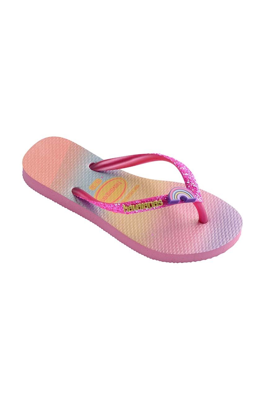 

Дитячі в'єтнамки Havaianas SLIM GLITTER TRENDY колір рожевий