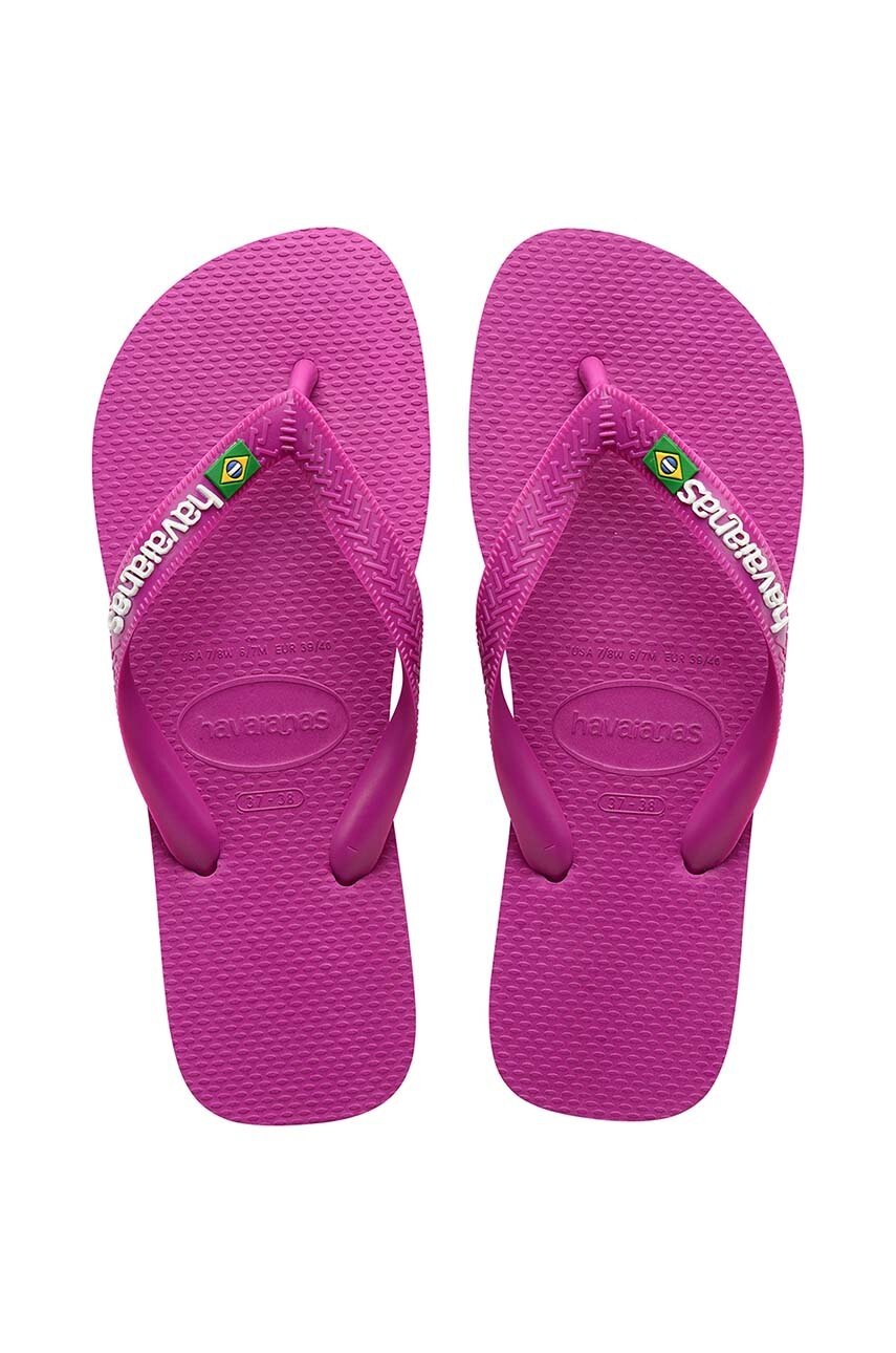 Детские вьетнамки Havaianas BRASIL LOGO цвет розовый Детские вьетнамки Havaianas BRASIL LOGO цвет розовый