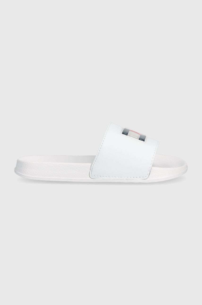 Dětské pantofle Tommy Hilfiger bílá barva - bílá -  Svršek: Umělá hmota Vnitřek: Umělá hmo