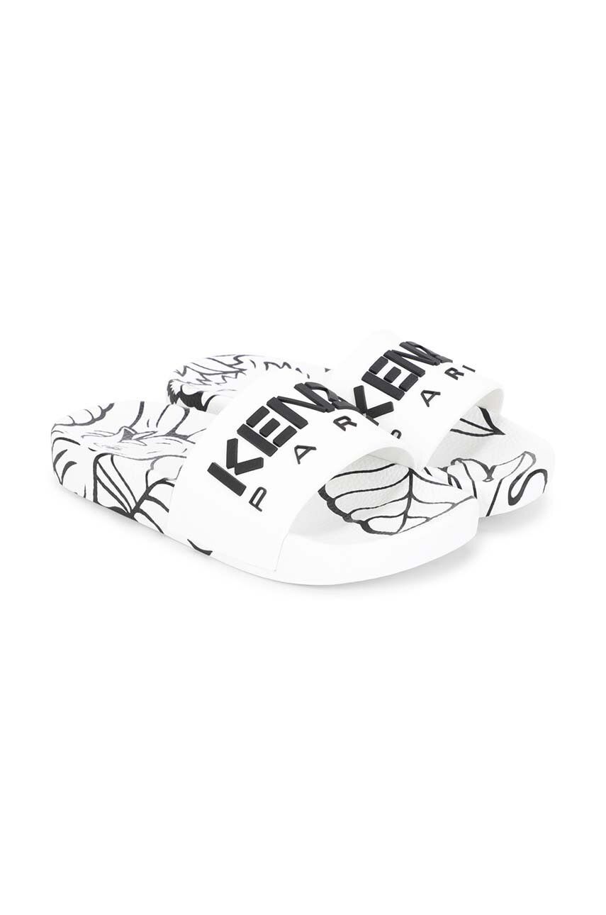 Dětské pantofle Kenzo Kids bílá barva - bílá -  Umělá hmota