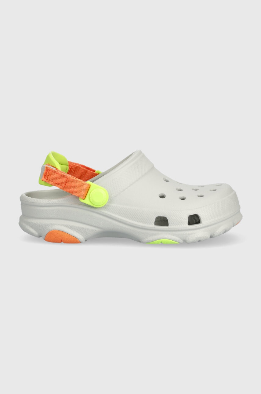 Levně Dětské pantofle Crocs CLASSIC ALL TERAIN šedá barva