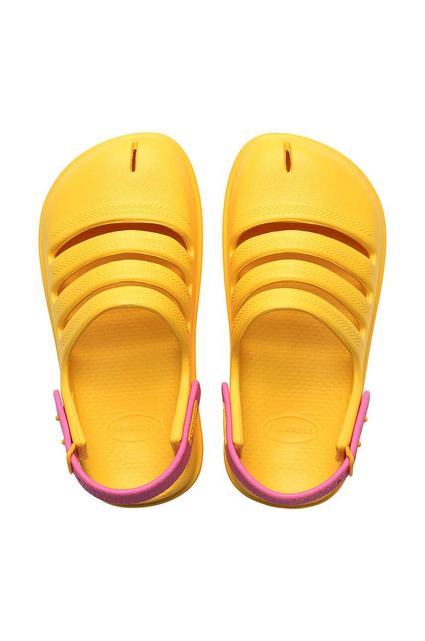 Dětské sandály Havaianas CLOG žlutá barva - žlutá -  Svršek: Umělá hmota Vnitřek: Umělá hm