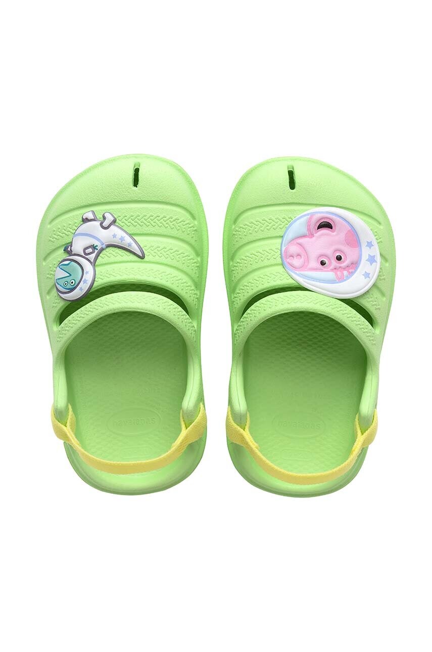 Pantofle Havaianas CLOG PEPPA PIG zelená barva - zelená -  Umělá hmota