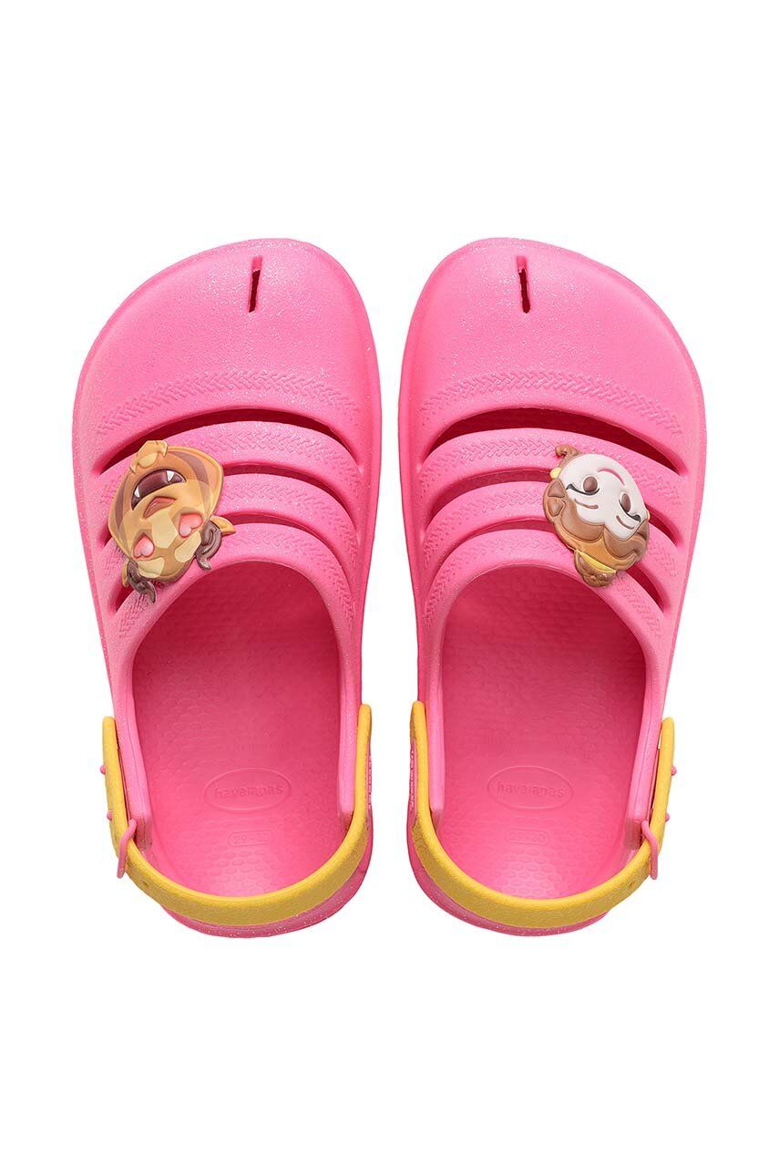 Levně Dětské pantofle Havaianas CLOG PRINCESAS růžová barva
