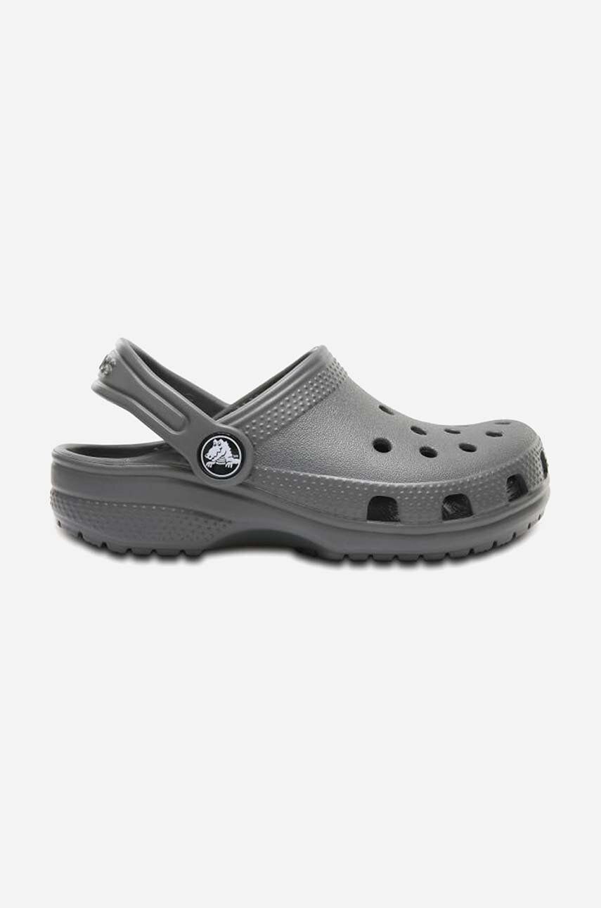 Levně Dětské pantofle Crocs šedá barva