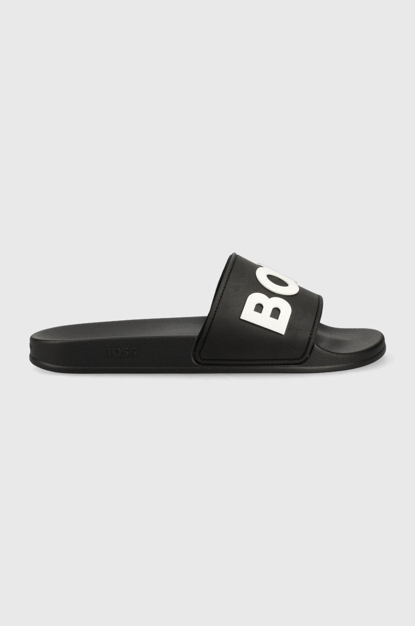Pantofle BOSS Kirk pánské, černá barva, 50488911 - černá -  Svršek: Umělá hmota Vnitřek: U