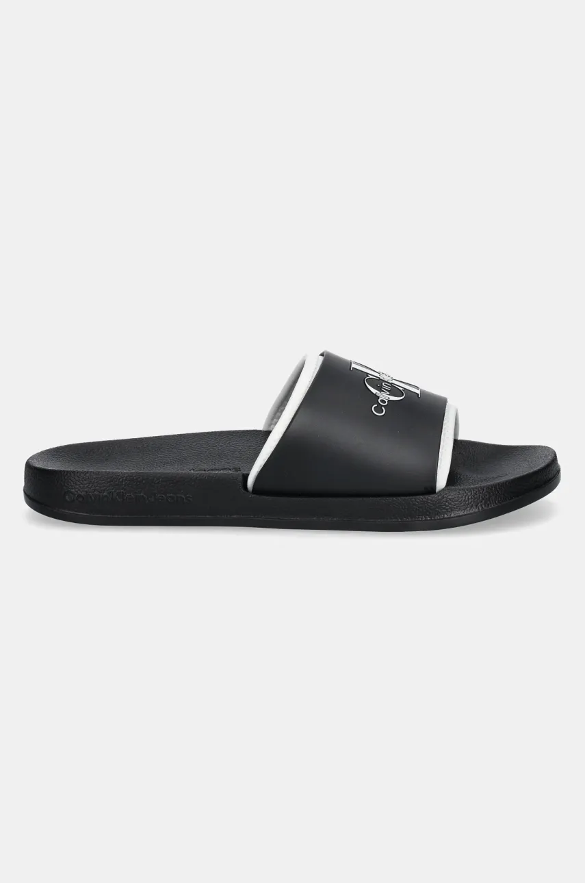 Шлепанцы Calvin Klein Jeans SLIDE MONOGRAM TPU мужские цвет чёрный Шлепанцы Calvin Klein Jeans SLIDE MONOGRAM TPU мужские цвет чёрный