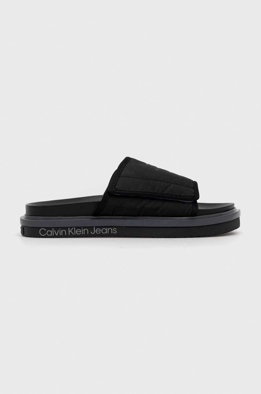 Levně Pantofle Calvin Klein Jeans SANDAL SOFTNY pánské, černá barva, YM0YM00644