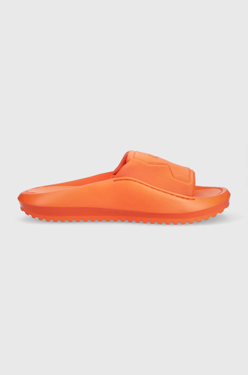 Pantofle Calvin Klein Jeans HYBRID SANDAL HIGH/LOW FREQ pánské, oranžová barva, YM0YM00645 - oranžov