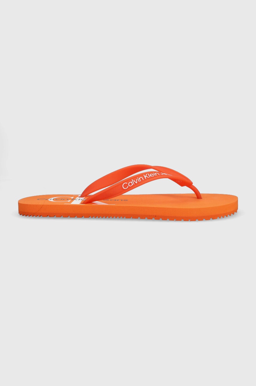 

Джапанки Calvin Klein Jeans BEACH SANDAL MONOGRAM TPU в оранжево, Оранжев