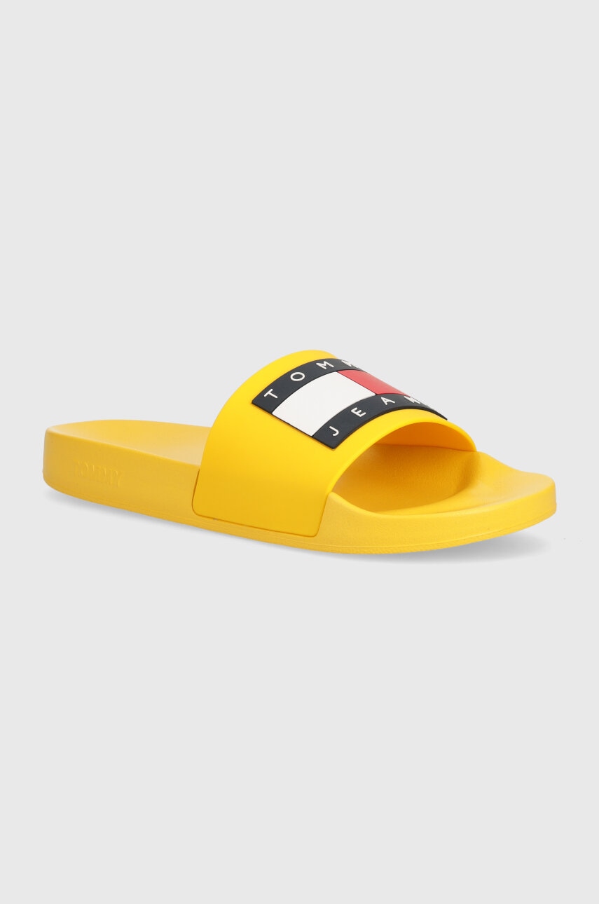 Tommy Jeans papuci POOL SLIDE ESS barbati, culoarea negru, EM0EM01191 Tommy Jeans papuci POOL SLIDE ESS barbati, culoarea negru, EM0EM01191