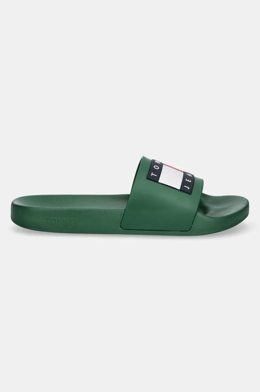 Шлепанцы Tommy Jeans POOL SLIDE ESS мужские цвет зелёный EM0EM01191 Шлепанцы Tommy Jeans POOL SLIDE ESS мужские цвет зелёный EM0EM01191