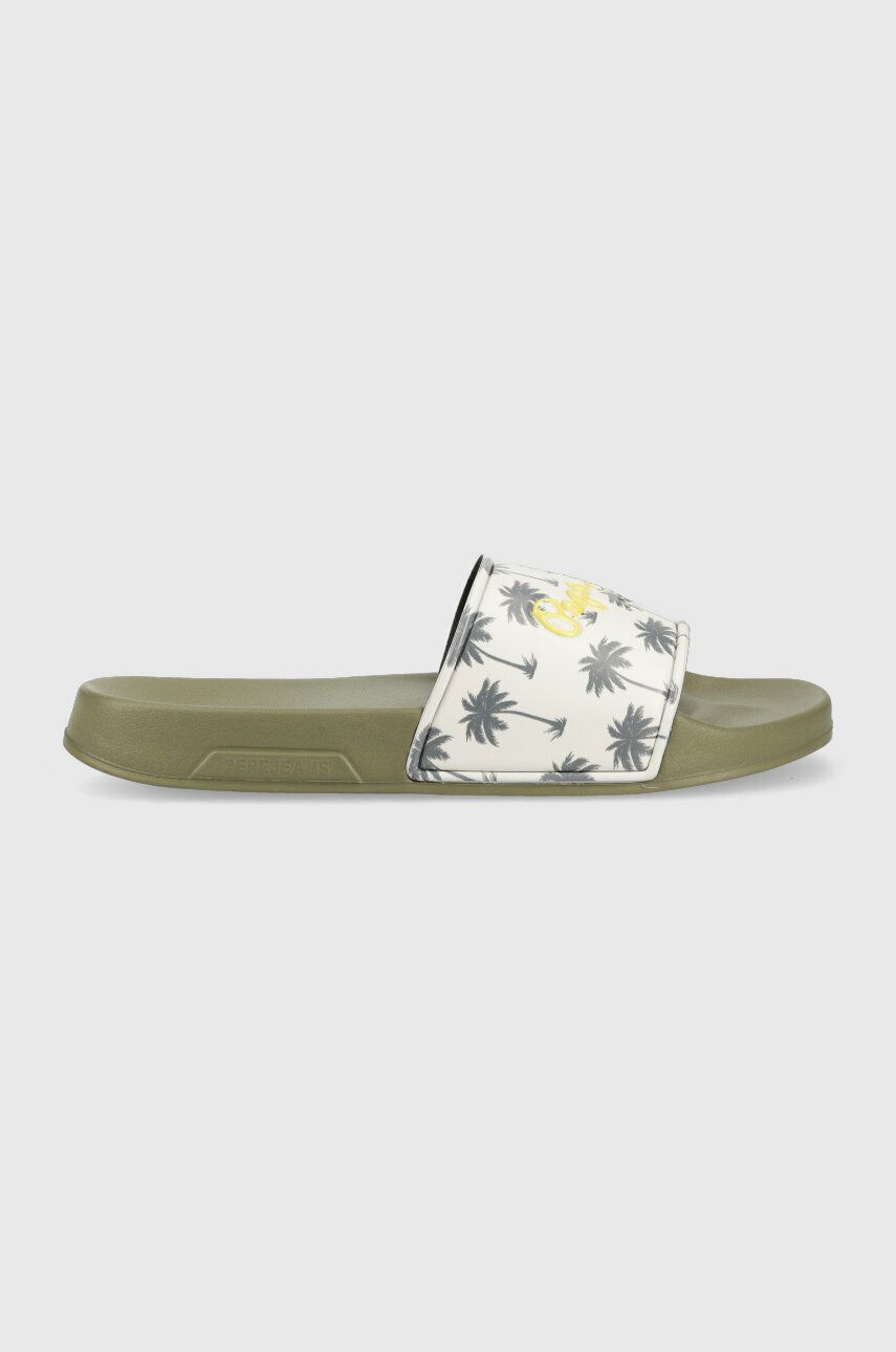 Pepe Jeans papuci SLIDER barbati, culoarea verde, PMS70124