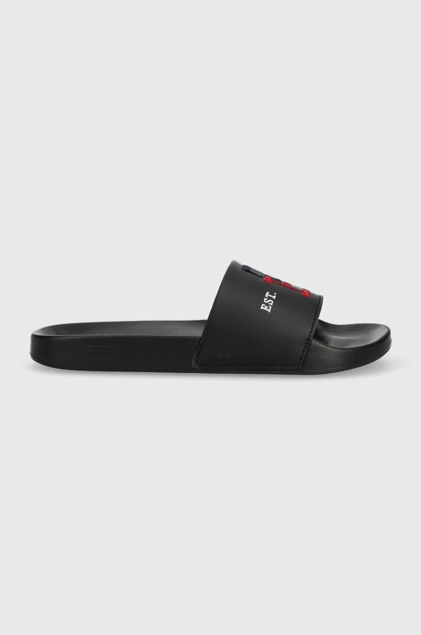 

Шлепанцы Tommy Hilfiger TH EMBROIDERY POOL SLIDE мужские цвет чёрный FM0FM04465