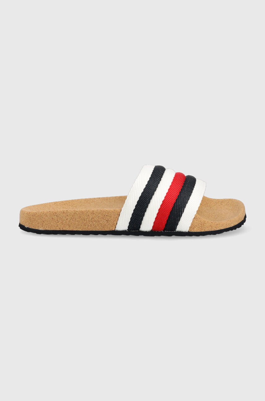 

Шлепанцы Tommy Hilfiger CORPORATE CORK POOL SLIDE мужские цвет белый FM0FM04466