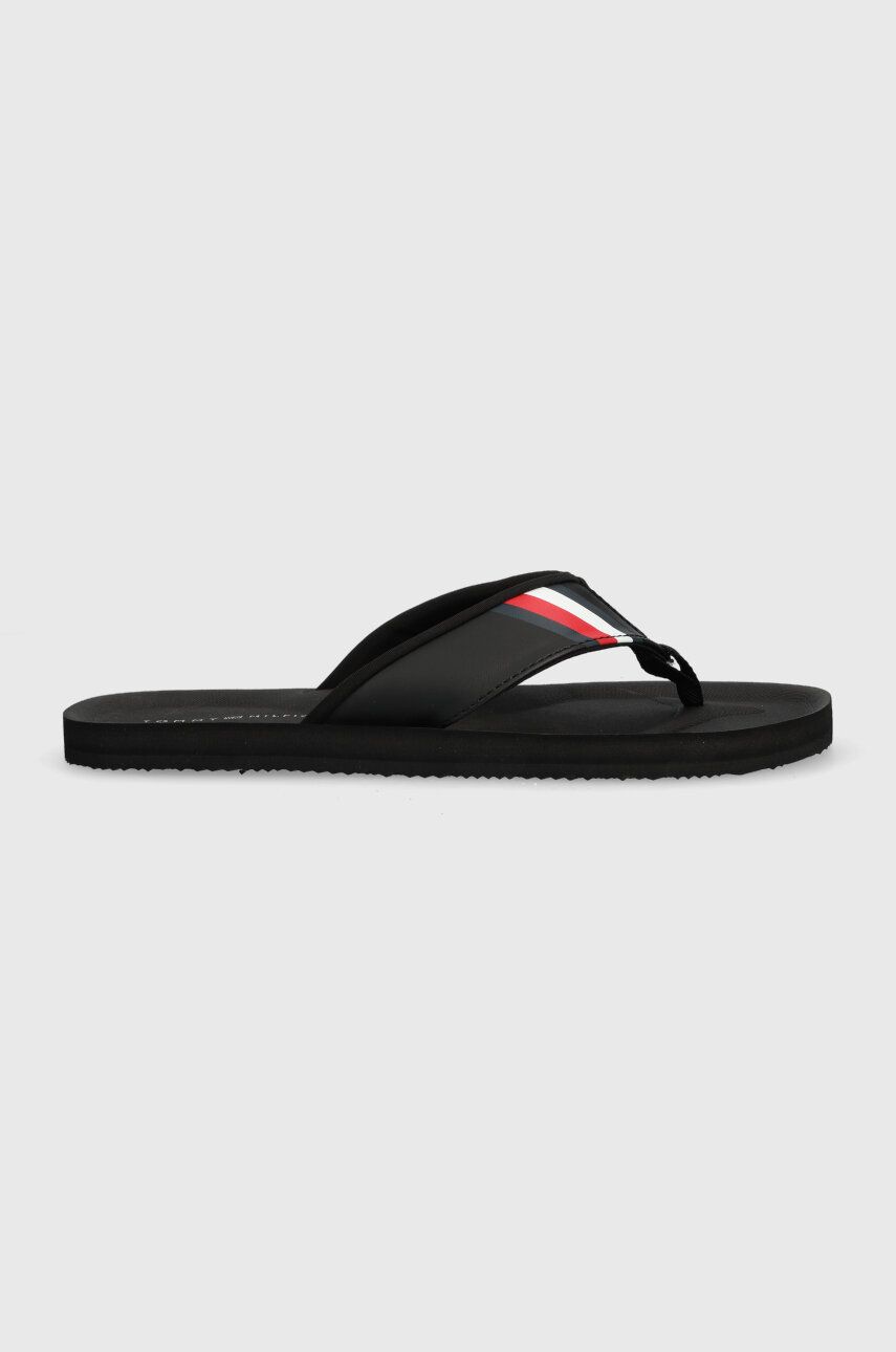 Žabky Tommy Hilfiger COMFORTABLE PADDED BEACH SANDAL pánské, černá barva, FM0FM04473 - černá - 