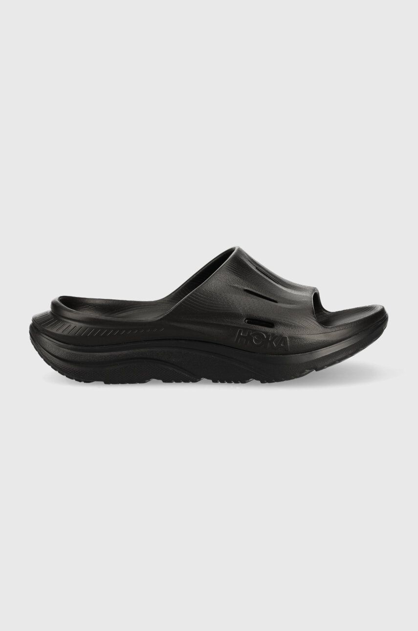 Hoka papuci ORA Recovery Slide 3 bărbați, culoarea negru 1135061-CSAA