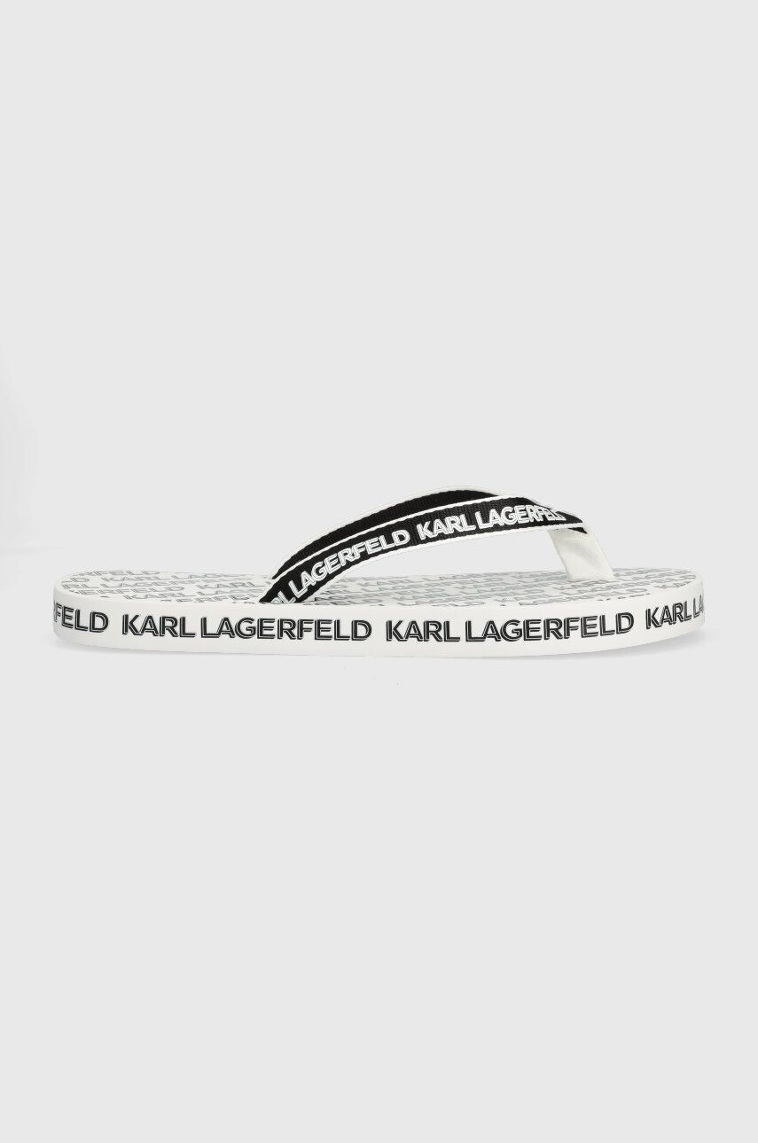 Žabky Karl Lagerfeld KOSTA MNS pánské, bílá barva, KL71003 - bílá -  Svršek: Textilní materiál