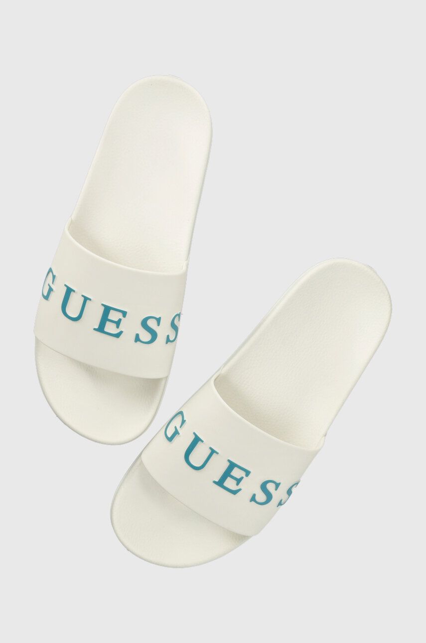 Pantofle Guess SLIDES pánské, bílá barva, F3GZ05 BB00F - bílá - Umělá hmota