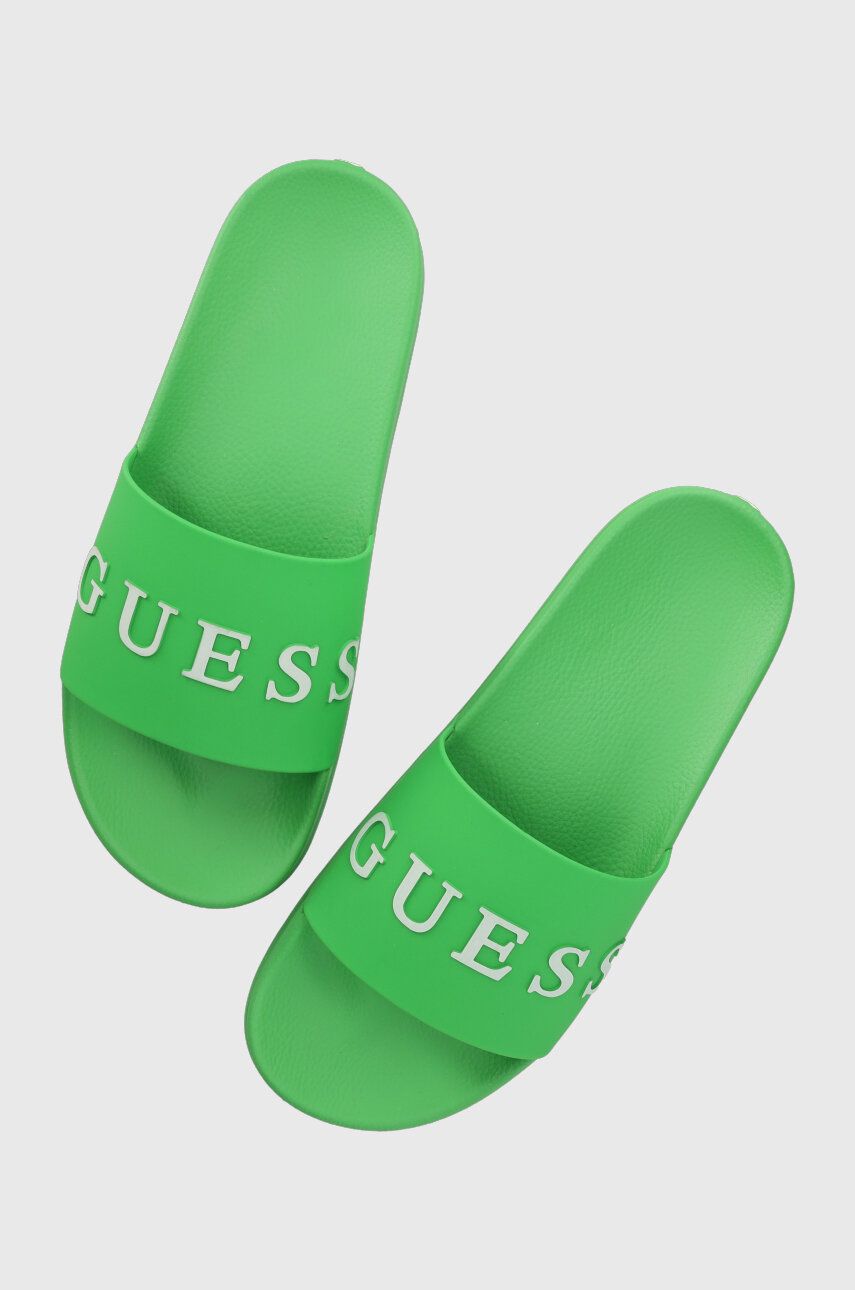 Pantofle Guess SLIDES pánské, zelená barva, F3GZ05 BB00F - zelená - Umělá hmota