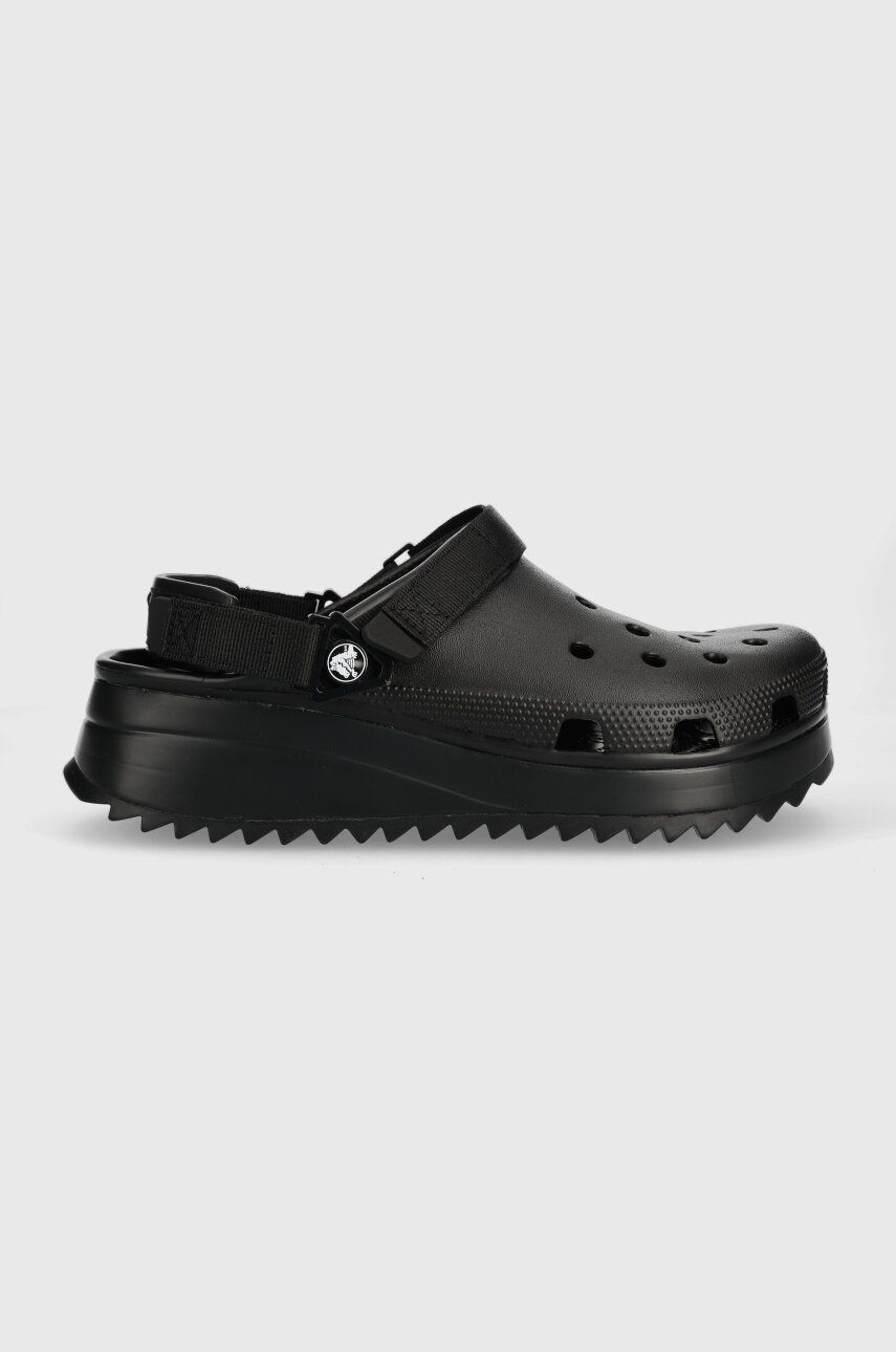 Crocs papuci Classic Hiker Clog barbati, culoarea negru, 206772