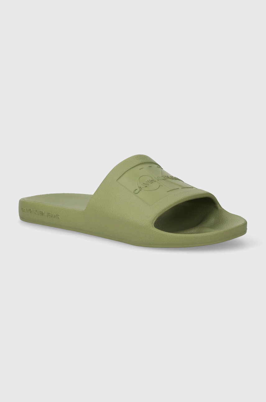 

Чехли Calvin Klein Jeans SLIDE MONOGRAM DEBOSSED EVA в зелено YM0YM00060, Зелен