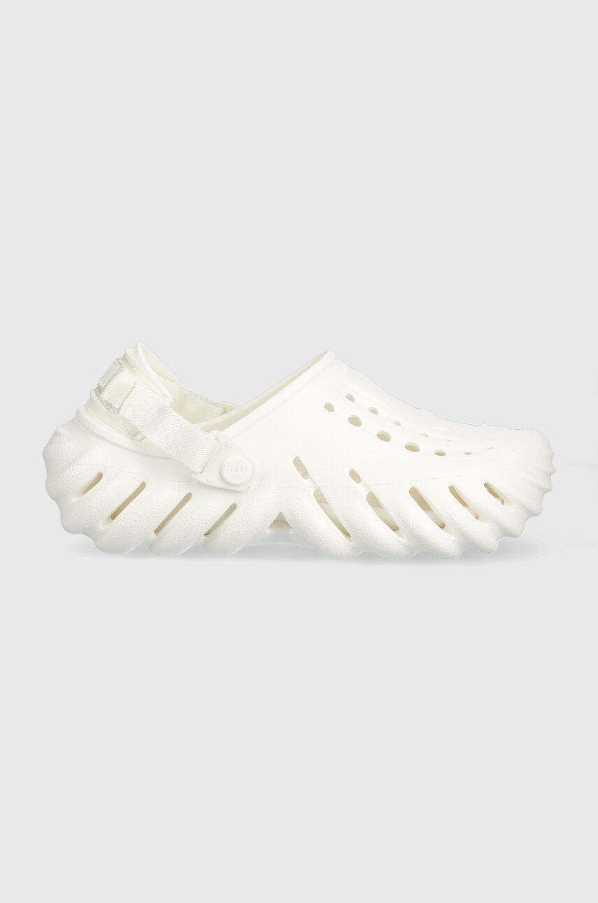 Crocs papuci Echo Clog culoarea alb, 207937