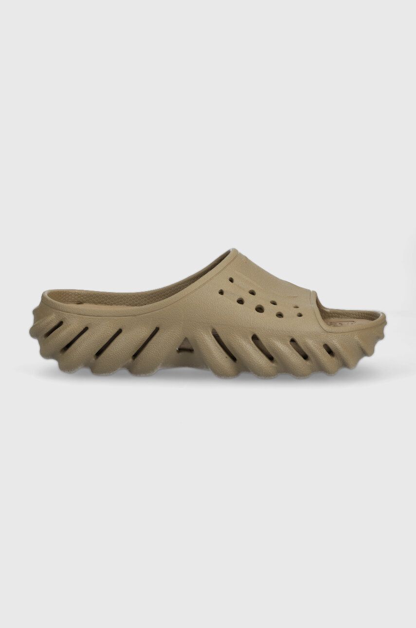 Pantofle Crocs Echo Slide hnědá barva, 208170, 208170.2G9-2G9 - hnědá -  Svršek: Umělá hmota