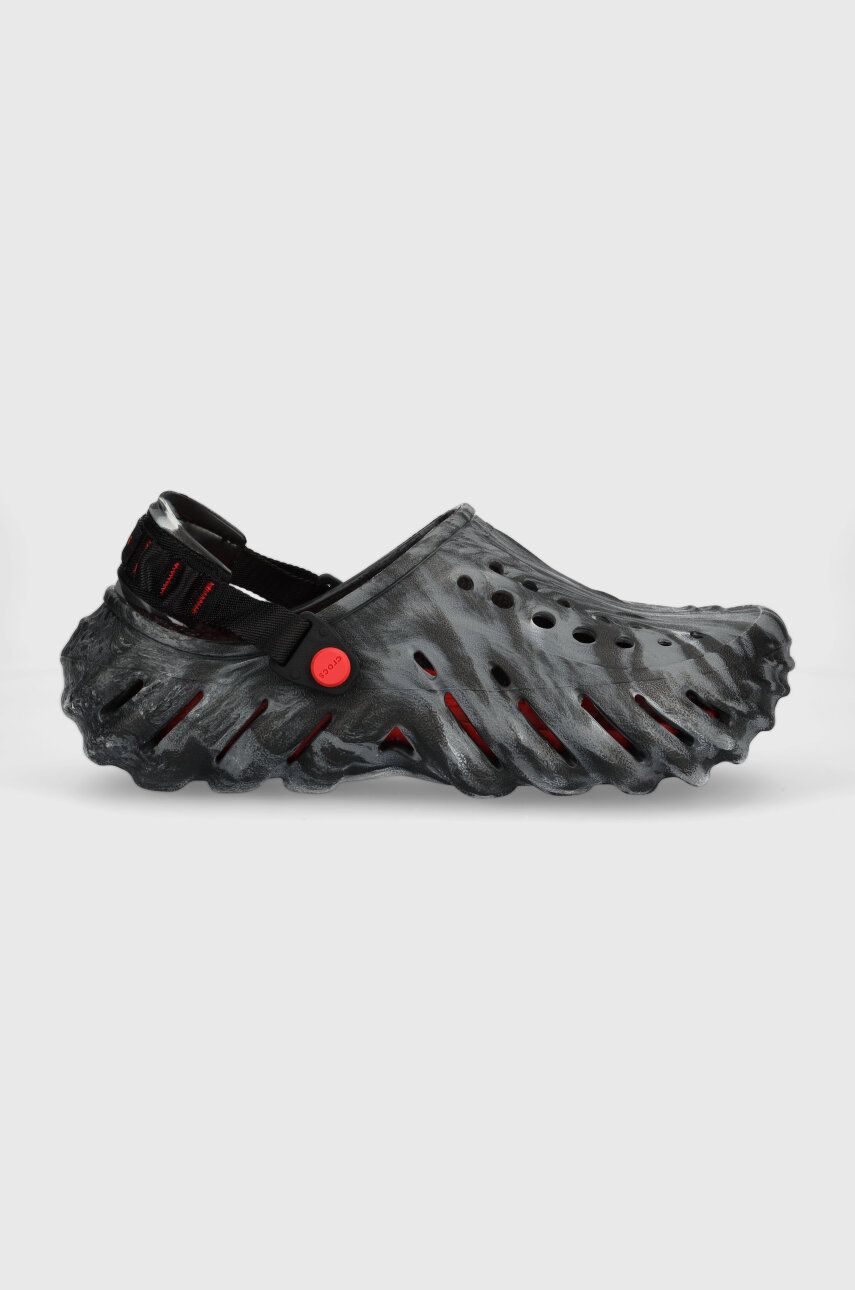 Crocs papuci Echo Marbled Clog culoarea negru, 208454