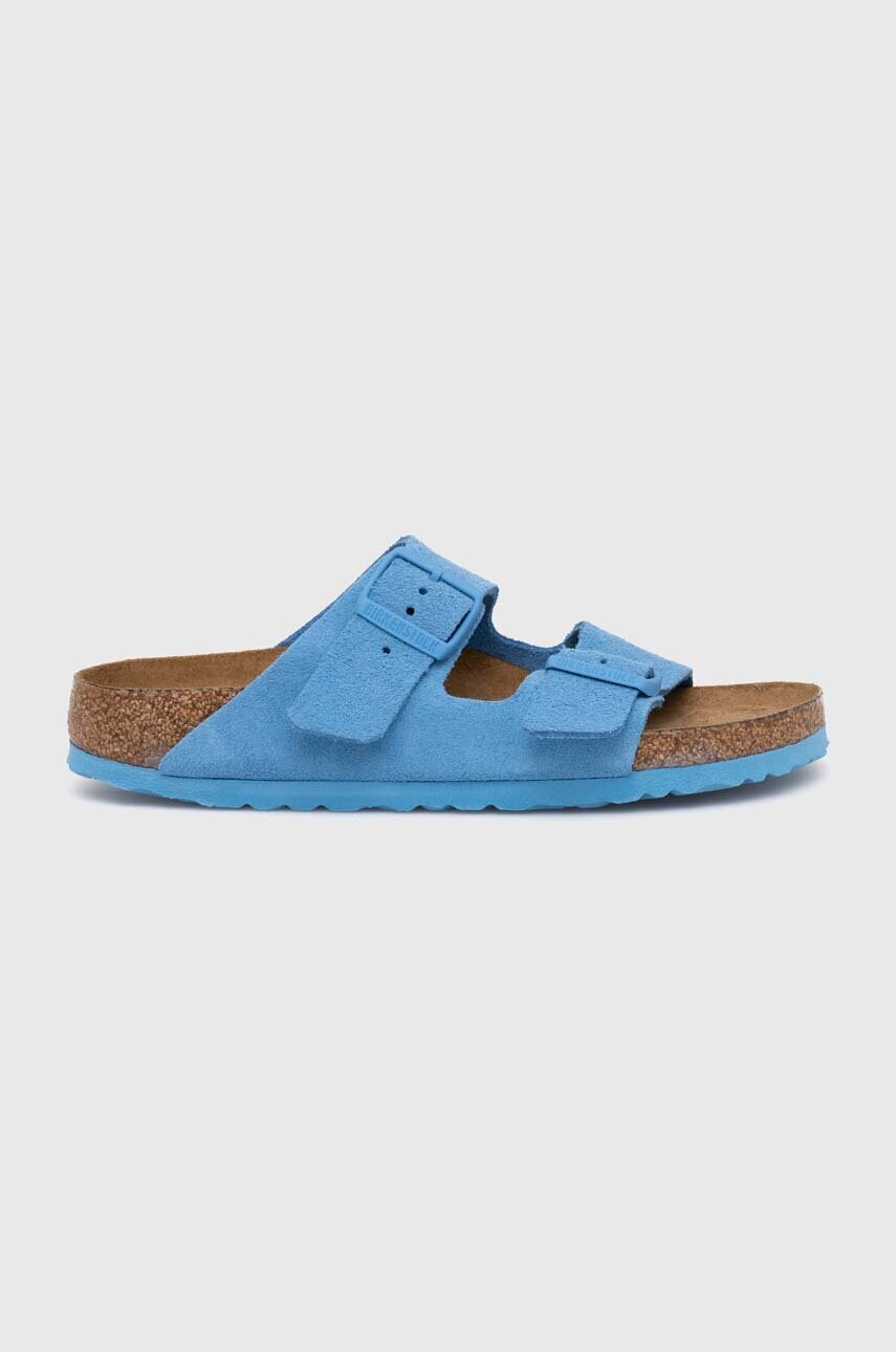 Birkenstock papuci din piele Sky Blue 1024066.SBLUE-SBLUE