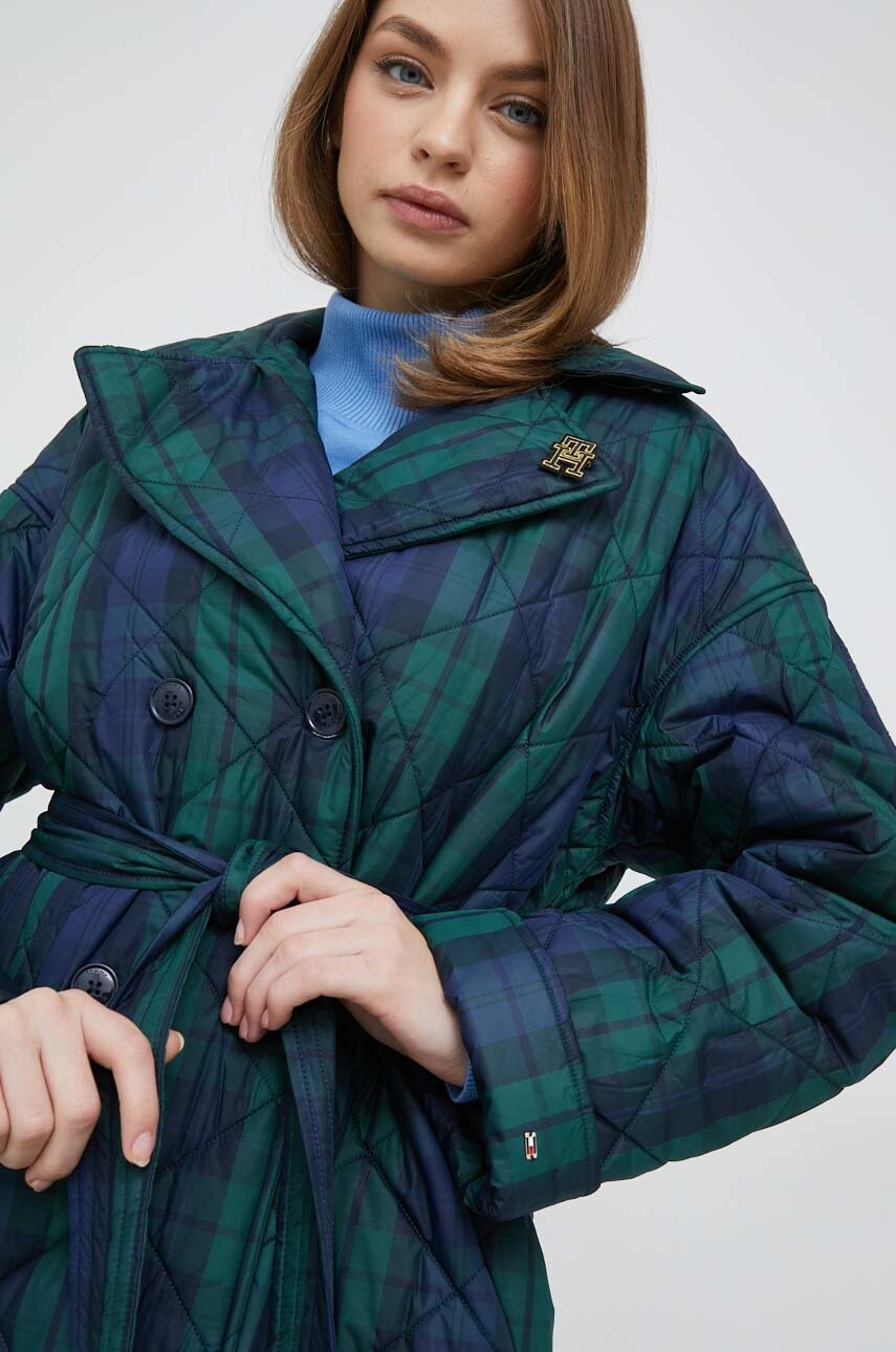 

Пальто Tommy Hilfiger женский цвет зелёный переходной oversize