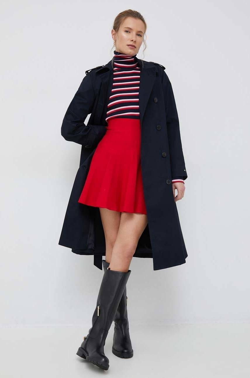 

Хлопковый тренч Tommy Hilfiger цвет синий переходной