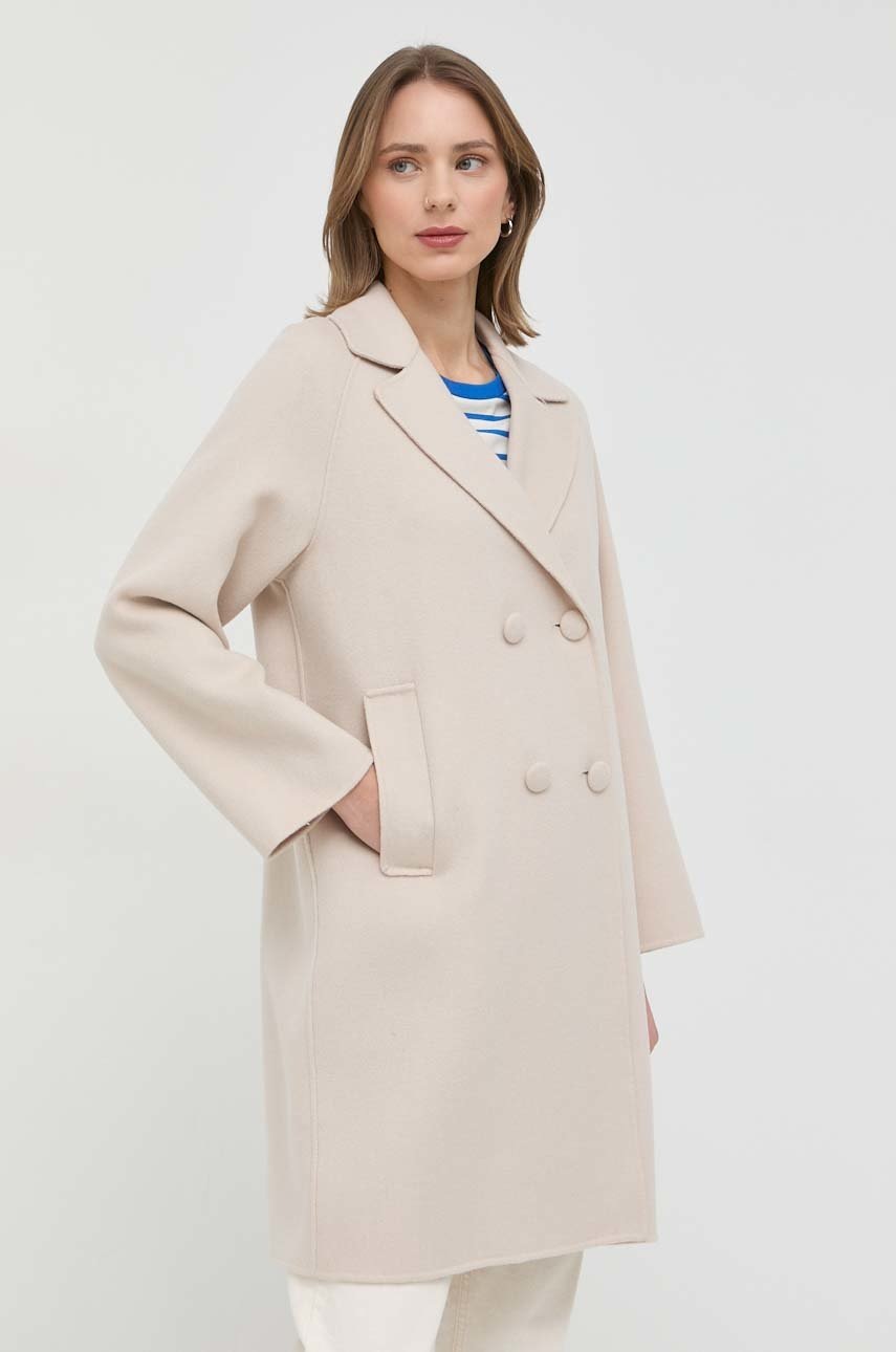 

Шерстяное пальто Weekend Max Mara цвет бежевый переходной oversize