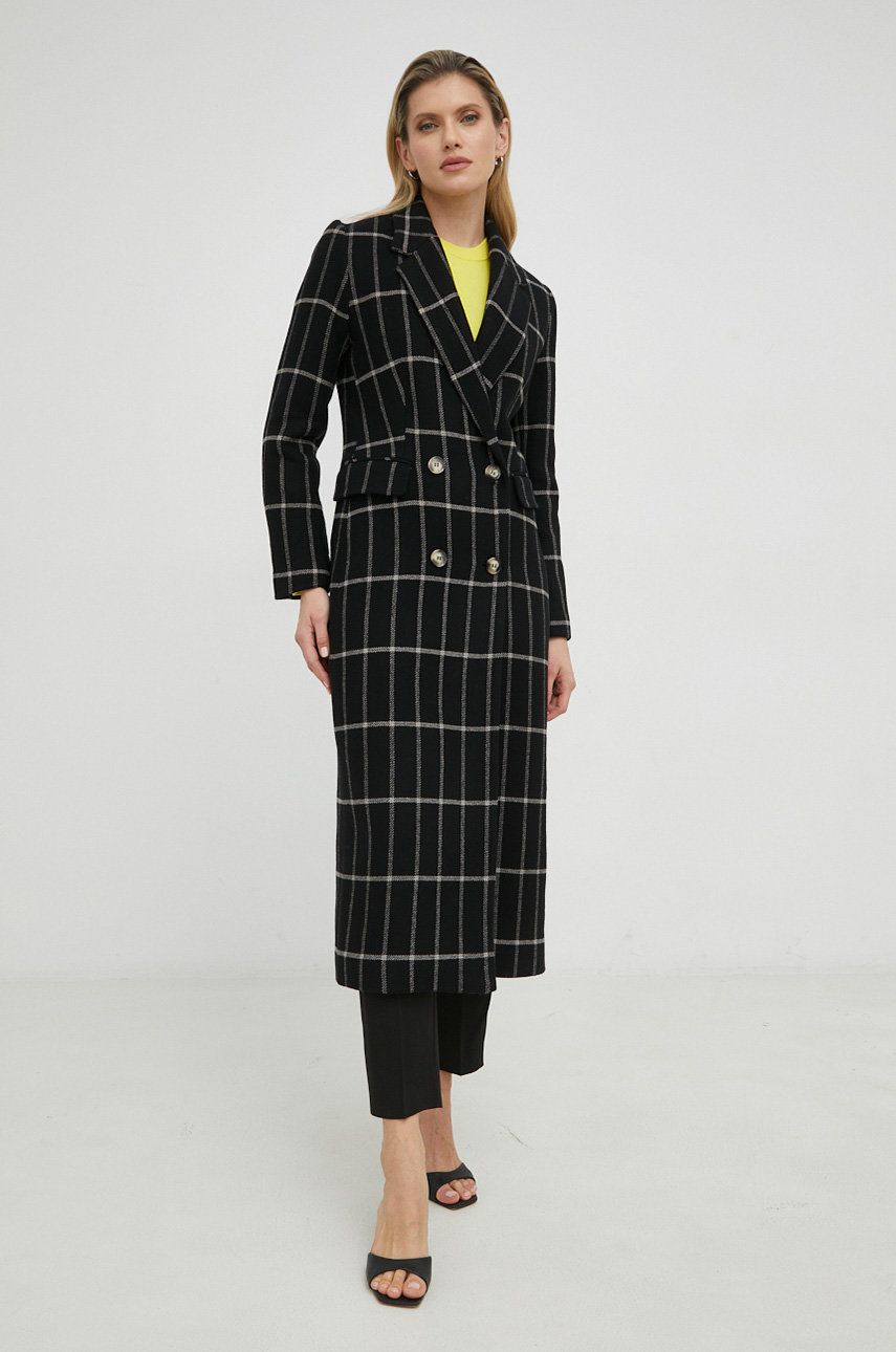 Ivy Oak palton de lana culoarea negru, de tranzitie Pret Mic answear.ro imagine noua gjx.ro