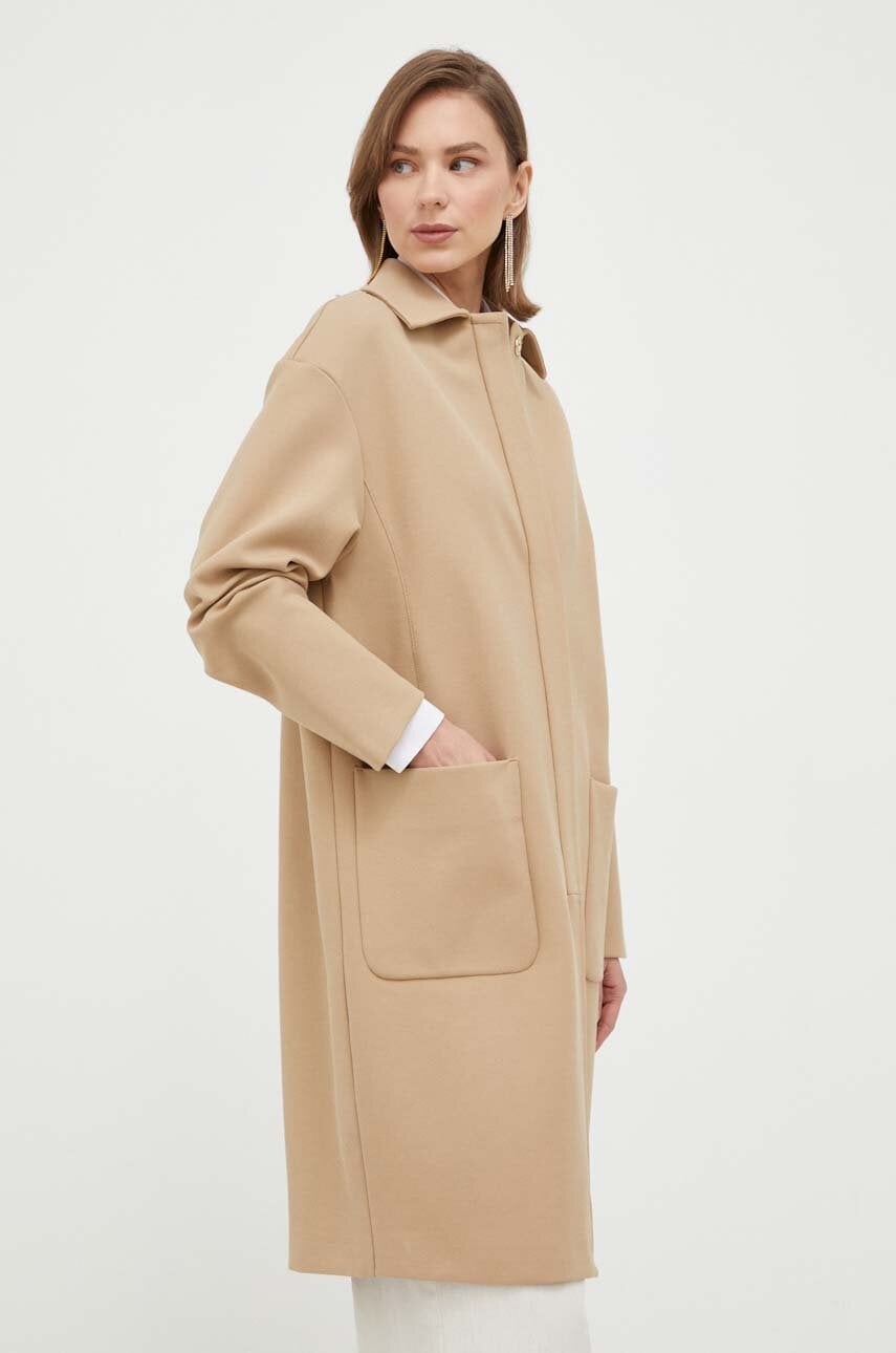 Max Mara Leisure Palton Femei, Culoarea Bej, De Tranzitie