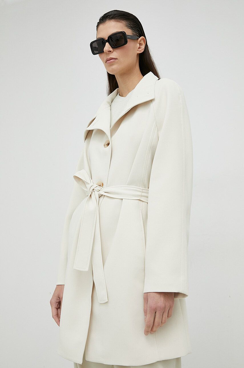 Kabát Bruuns Bazaar dámský, béžová barva, přechodný